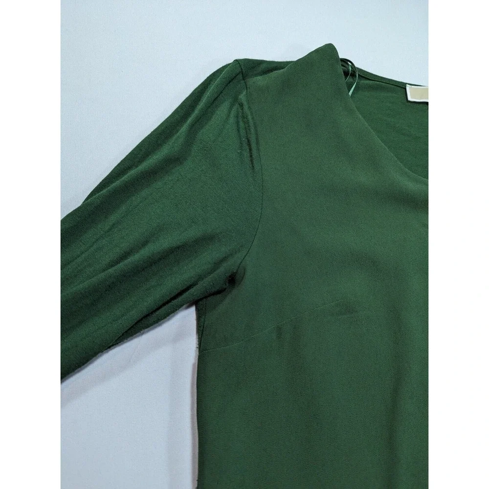 Michael Kors Woven Knit Layered Women's Mixed Hem V-Neck 3/4 Sleeve Top‎ Small - Picture 3 of 15